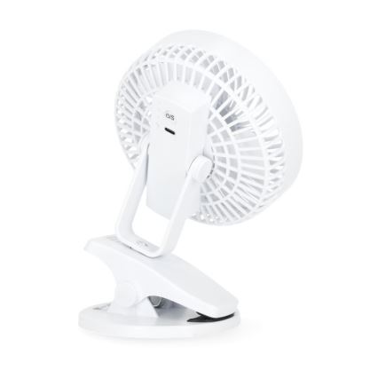 Ricaricabile tavolo ventilatore con clip VIENTO 6W/5V 2000 mAh bianco