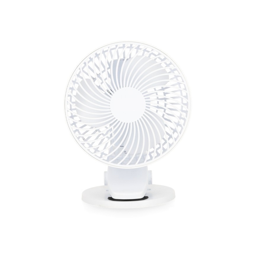 Ricaricabile tavolo ventilatore con clip VIENTO 6W/5V 2000 mAh bianco