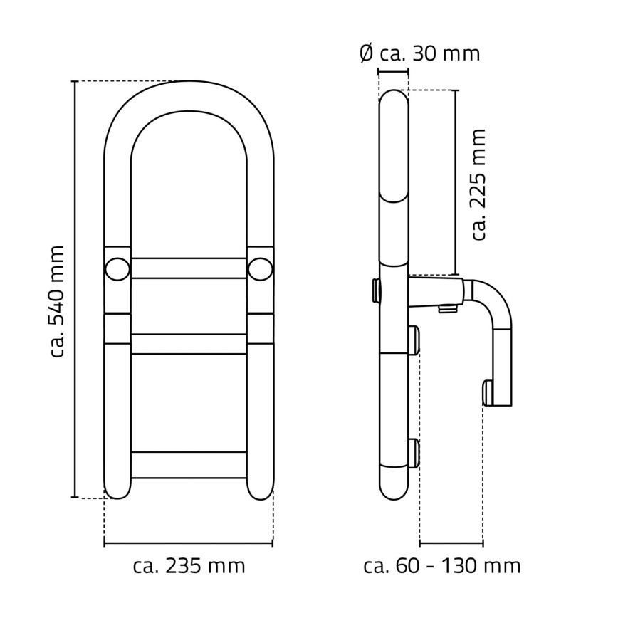 Ridder - Maniglione per vasca 54x23,5 cm bianco