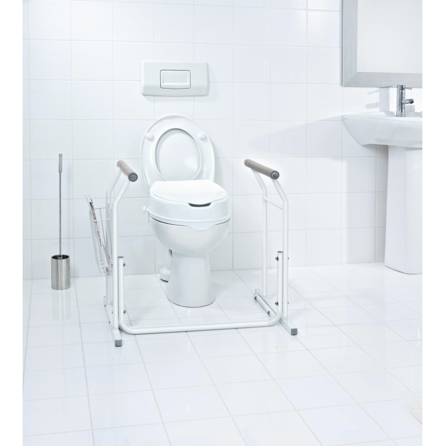 Ridder - Maniglioni di sostegno mobili per WC 66x71,5 cm, bianchi