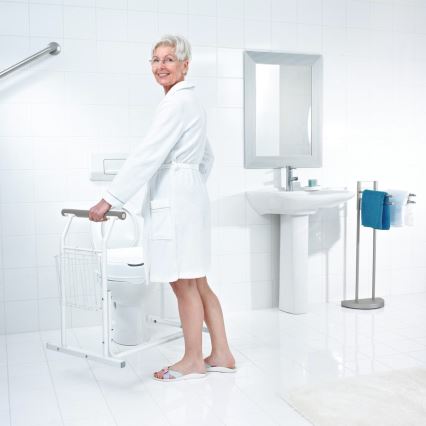 Ridder - Maniglioni di sostegno mobili per WC 66x71,5 cm, bianchi