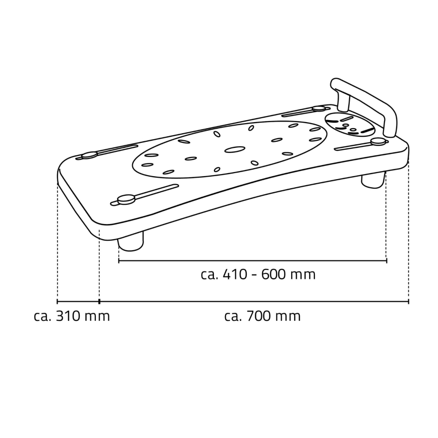 Ridder - Sedile per vasca con maniglia 31x70 cm bianco
