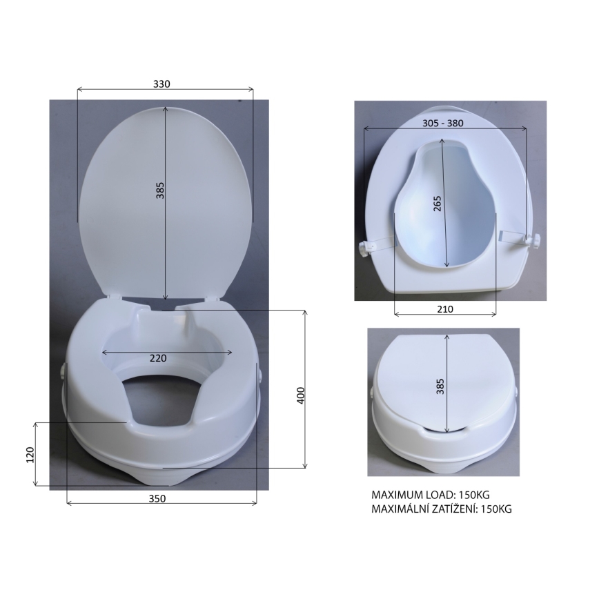 Ridder - Sedile WC rialzato bianco