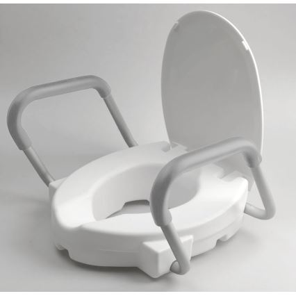 Ridder - Sedile WC rialzato con maniglie, bianco