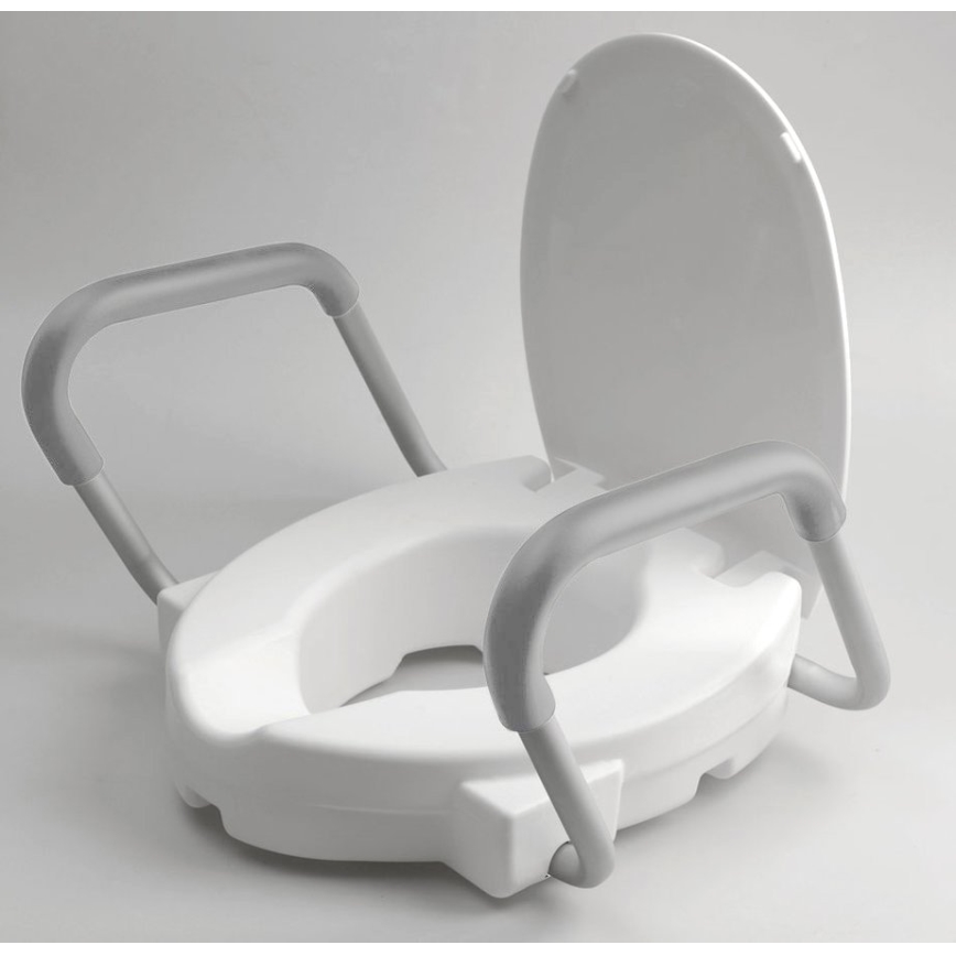 Ridder - Sedile WC rialzato con maniglie, bianco