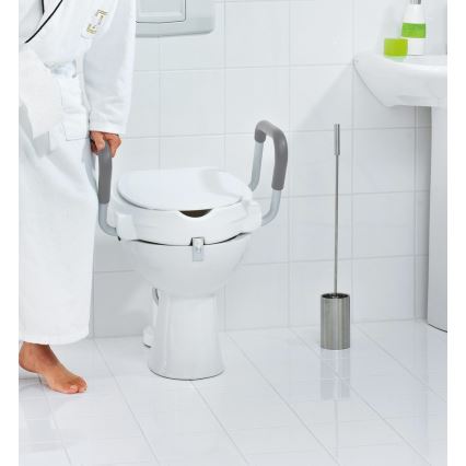 Ridder - Sedile WC rialzato con maniglie, bianco