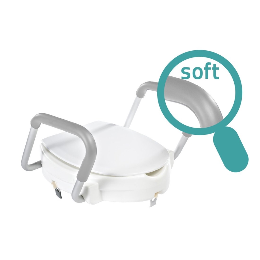 Ridder - Sedile WC rialzato con maniglie, bianco