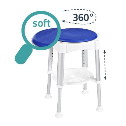 Ridder - Sgabello girevole 58x35,5 cm blu/bianco