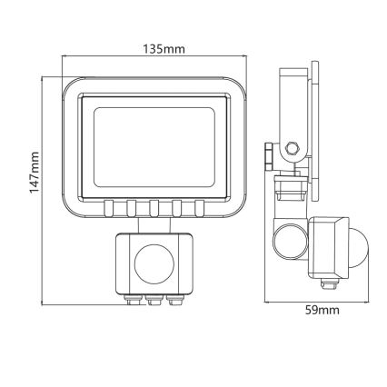 Riflettore a LED con sensore LED/20W/230V IP65