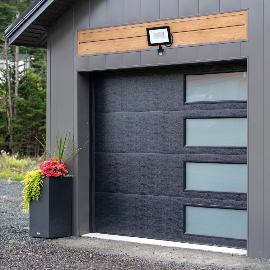 Riflettore LED con sensore LED/50W/230V 6500K IP44 nero