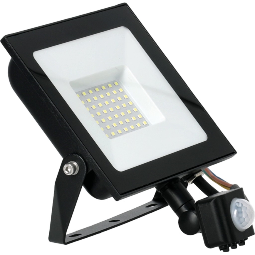 Riflettore LED con sensore LED/50W/230V 6500K IP44 nero
