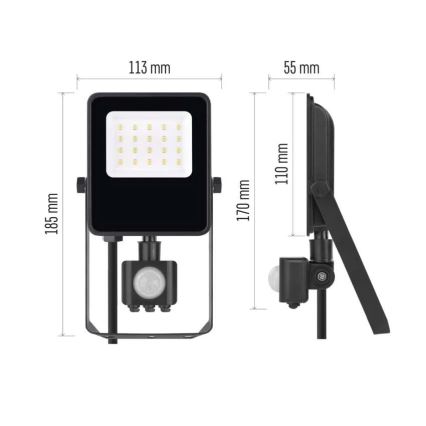 Riflettore LED con sensore VISIO LED/10W/230V 4000K IP65