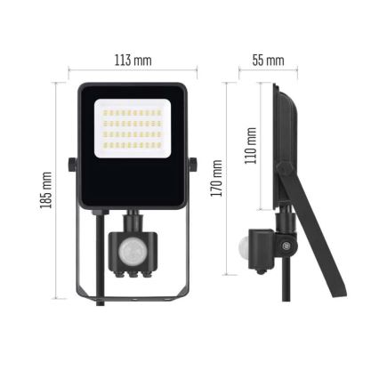Riflettore LED con sensore VISIO LED/20W/230V 4000K IP65