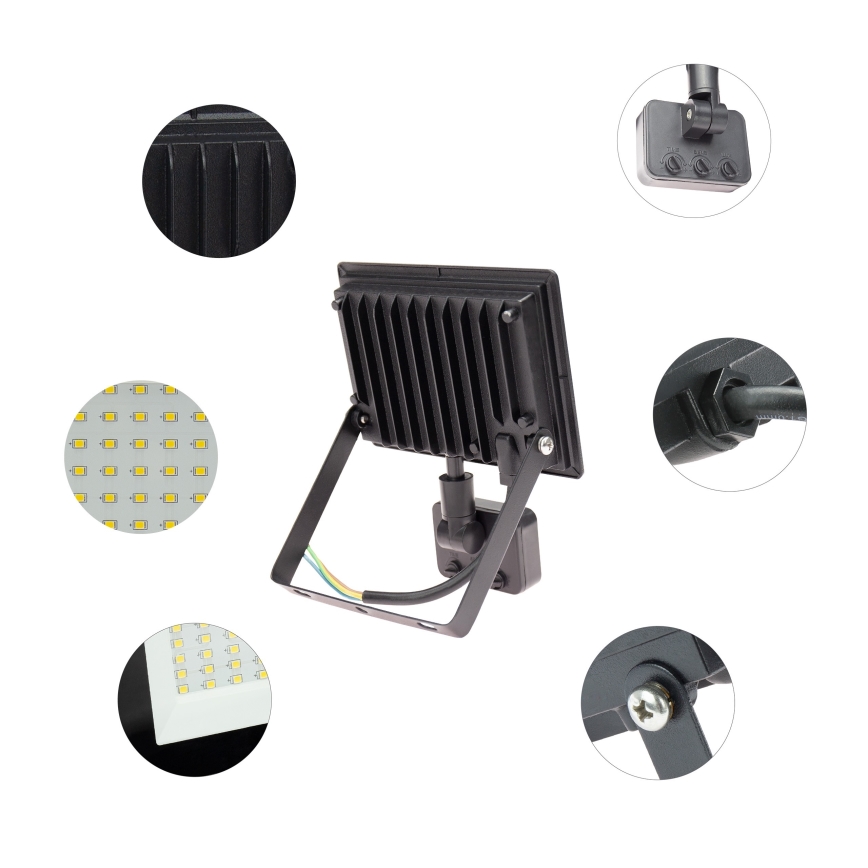 Riflettore LED da esterno con sensore di movimento NOCTIS LUX 3 LED/30W/230V 4000K IP44 nero