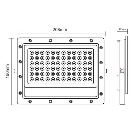 Riflettore LED da esterno LED/100W/230V 5000K IP65 grigio