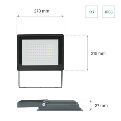 Riflettore LED da esterno NOCTIS LUX 3 LED/100W/230V 4000K IP65 nero