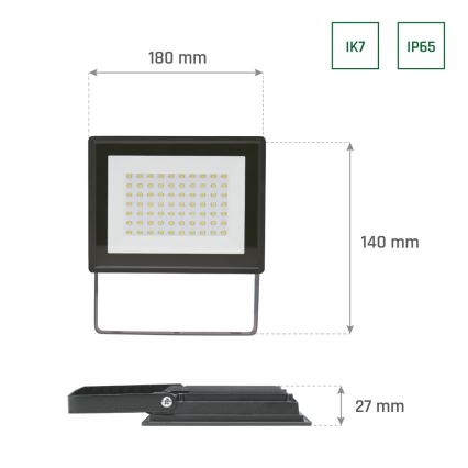 Riflettore LED da esterno NOCTIS LUX 3 LED/50W/230V 6000K IP65 nero