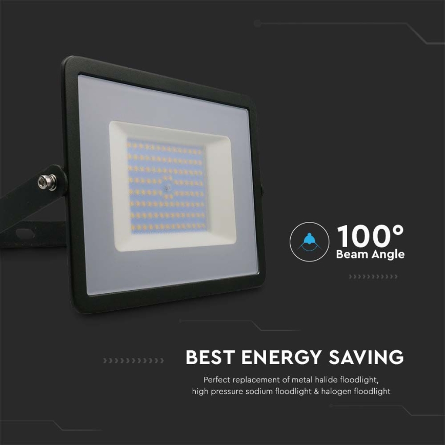 Riflettore LED LED/100W/230V 6500K IP65 nero