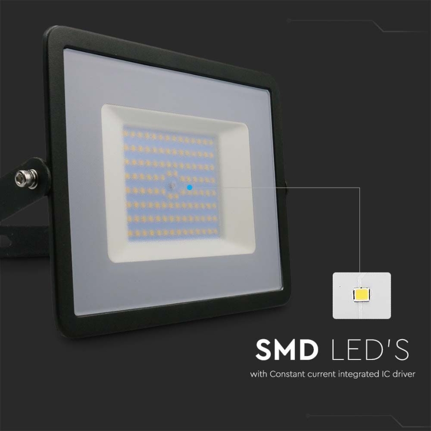 Riflettore LED LED/100W/230V 6500K IP65 nero