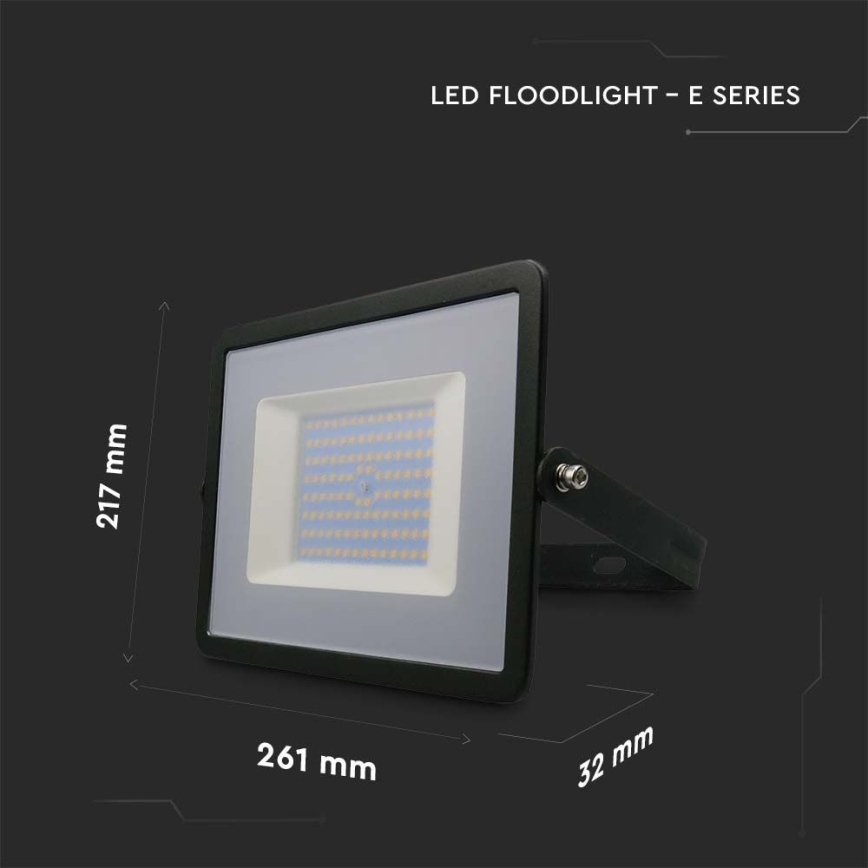Riflettore LED LED/100W/230V 6500K IP65 nero