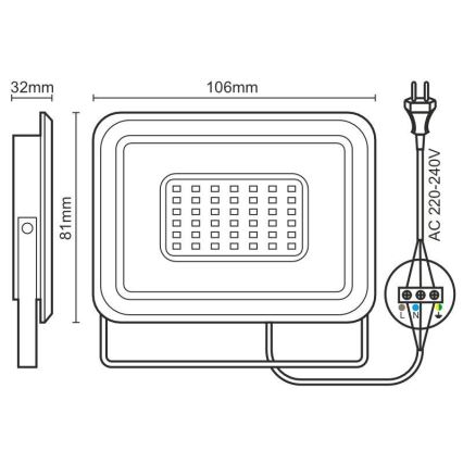 Riflettore LED LED/10W/230V 4000K IP65