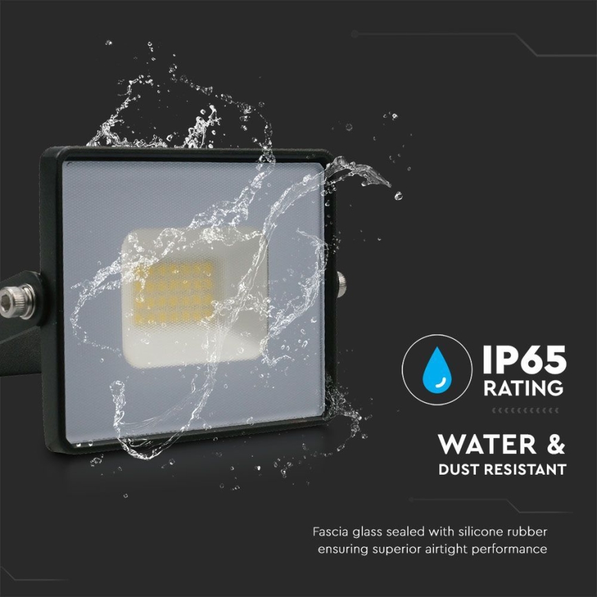 Riflettore LED LED/20W/230V 6500K IP65 nero