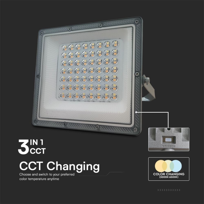 Riflettore LED LED/50W/230V IP65 3000/4000/6500K grigio