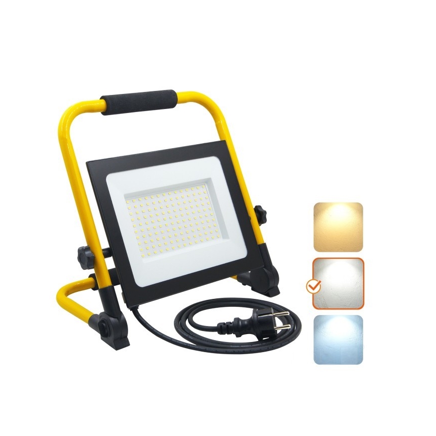 Riflettore LED portatile TIGRA LED/100W/4000K IP54 nero/giallo
