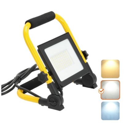 Riflettore LED portatile TIGRA LED/50W/4000K IP54 nero/giallo