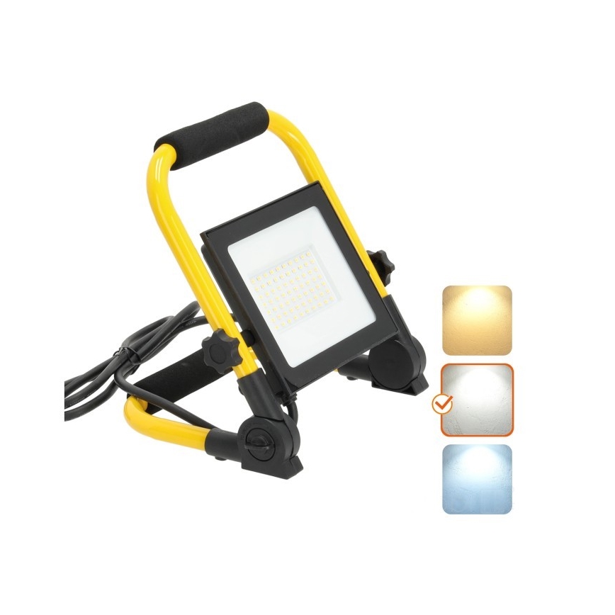 Riflettore LED portatile TIGRA LED/50W/4000K IP54 nero/giallo