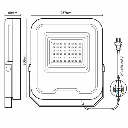 Riflettore LED PROFI LED/100W/180-265V 5000K IP65