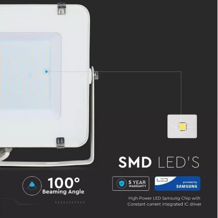 Riflettore LED SAMSUNG CHIP LED/150W/230V 3000K IP65 bianco