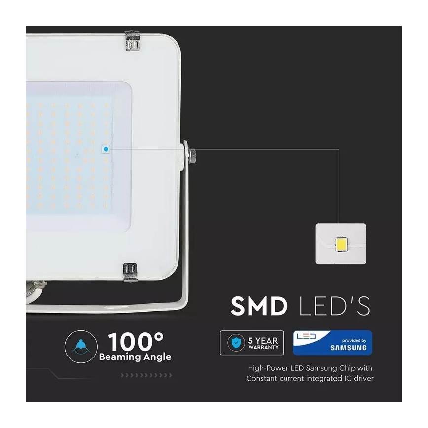 Riflettore LED SAMSUNG CHIP LED/150W/230V 3000K IP65 bianco
