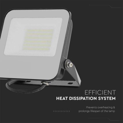 Riflettore LED SAMSUNG CHIP LED/50W/230V 4000K IP65 nero