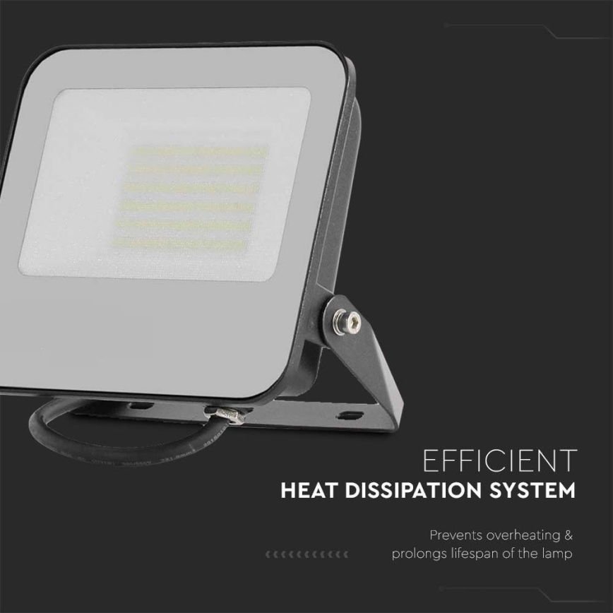 Riflettore LED SAMSUNG CHIP LED/50W/230V 4000K IP65 nero