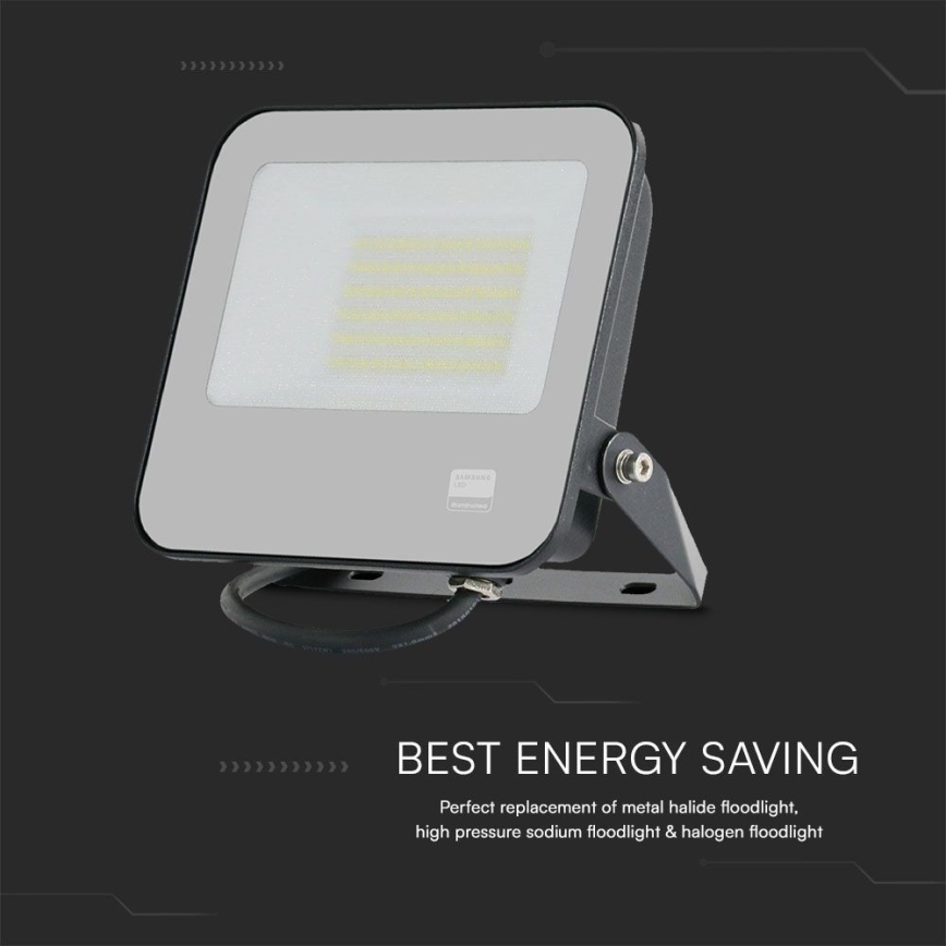 Riflettore LED SAMSUNG CHIP LED/50W/230V 6500K IP65 nero