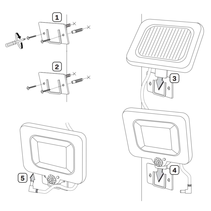 Riflettore LED solare con sensore DUO LED/1W/3,7V 1200 mAh IP44