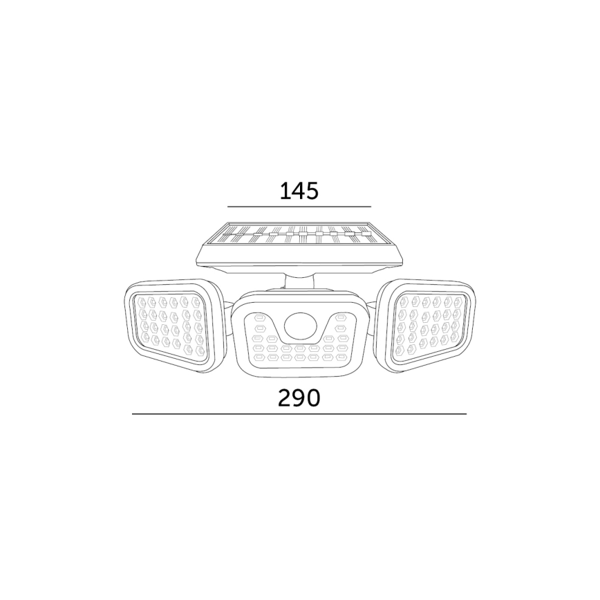Riflettore LED solare con sensore LED/1,5W/3,7V 6000K IP44 2400 mAh