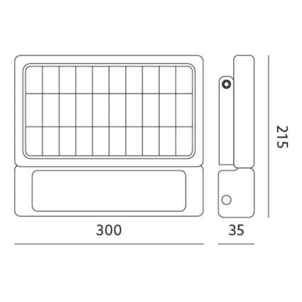 Riflettore LED solare con sensore LED/10W/3,7V 4000K IP65 7200 mAh