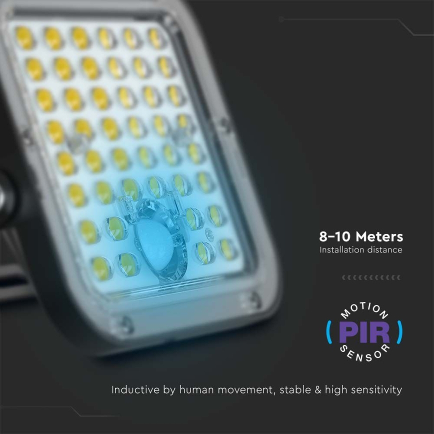 Riflettore LED solare con sensore LED/30W/6,4V 4000K + telecomando