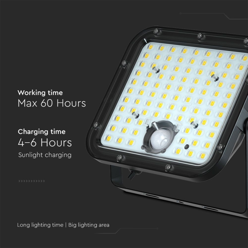 Riflettore LED solare con sensore LED/30W/6,4V 4000K + telecomando