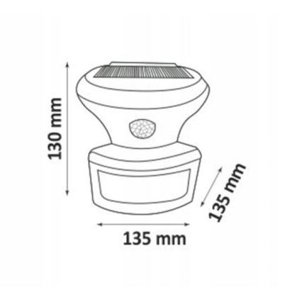 Riflettore LED solare con sensore LED/5W/3,7V 2000 mAh IP44