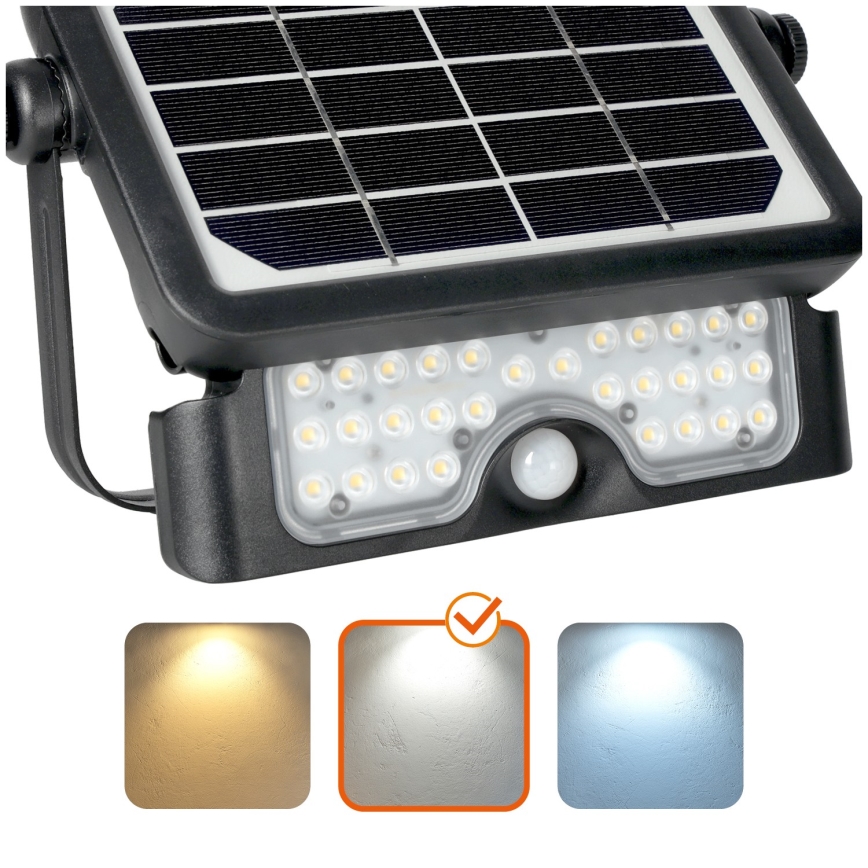 Riflettore LED solare con sensore LED/5W/3,7V 4000K IP65 3000 mAh