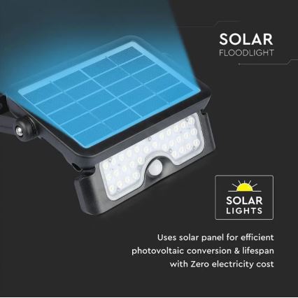 Riflettore LED solare con sensore LED/5W/3,7V IP65 4000K 3000 mAh