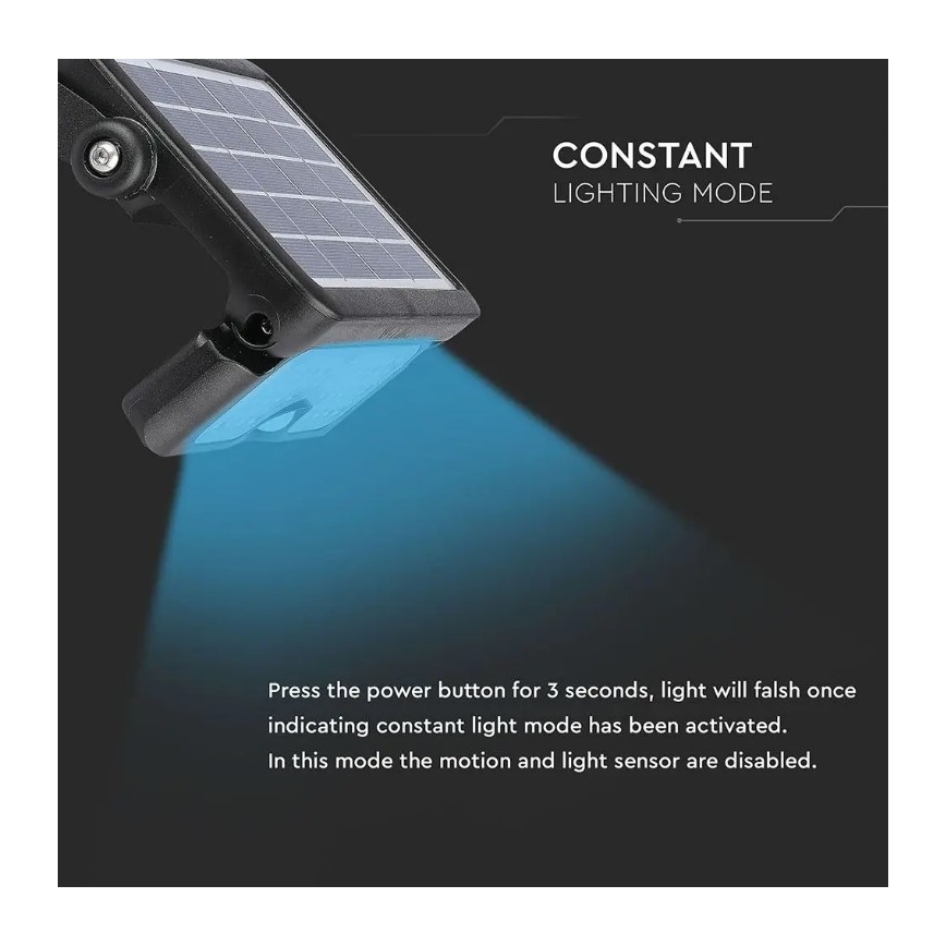 Riflettore LED solare con sensore LED/5W/3,7V IP65 4000K 3000 mAh