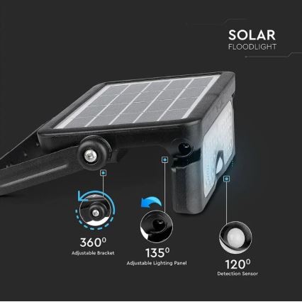Riflettore LED solare con sensore LED/5W/3,7V IP65 4000K 3000 mAh