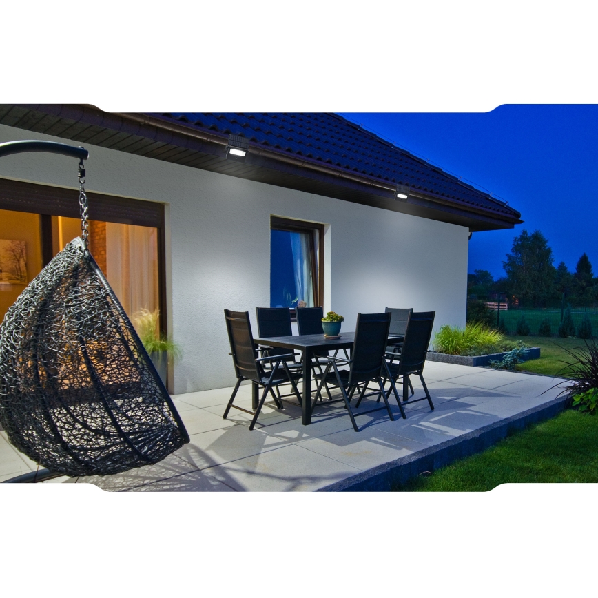 LED Proiettore solare con sensore di movimento e crepuscolare NOCTIS LED/2W/1800 mAh 3,7V 6000K IP65