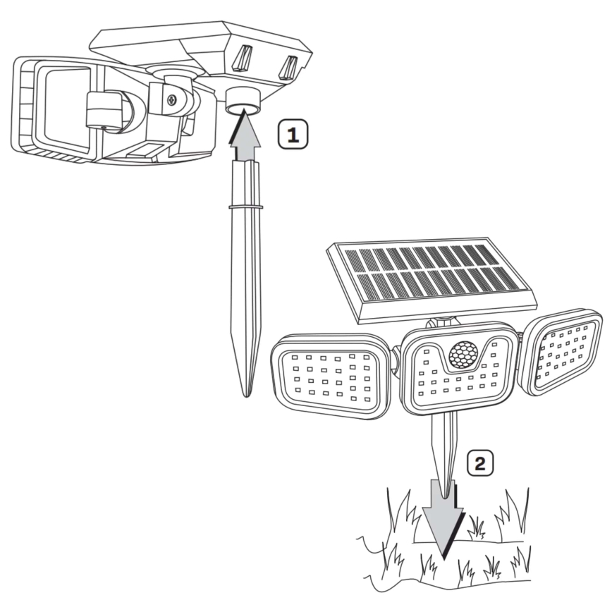 Riflettore LED solare con sensore TRIO LED/0,6W/3,7V 1200 mAh IP44