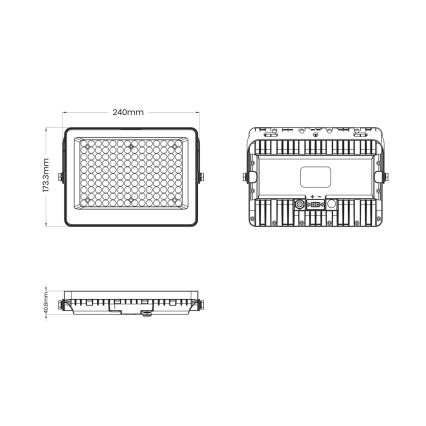 Riflettore LED with a solar panel FOCUS 100W/15000 mAh 3,2V 6000K IP65 + telecomando