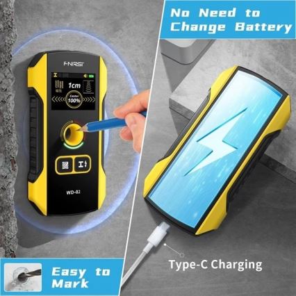 Rilevatore di metalli, tensione e disomogeneità, 300 mAh, 5V